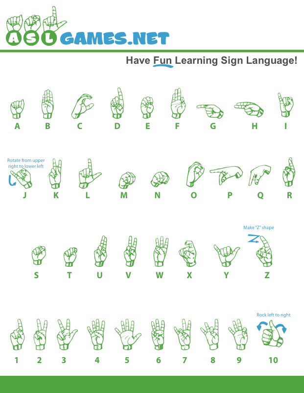 Colors In Sign Language Printable - Street Sign Wall